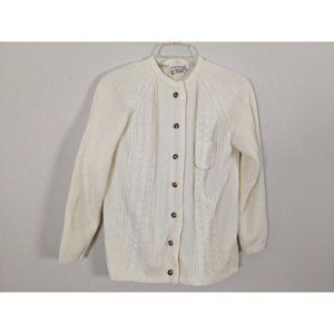 Vintage BANFF‎ Ltd. Acrylic white women Cardigan size 38 M